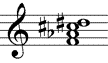 Mollsubdominant-Sextakkord mit hochalterierter Quinte und hochalterierter Sexte