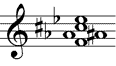 kleiner Subdominantseptakkord mit hochalterierter Quinte und disalterierter Terz